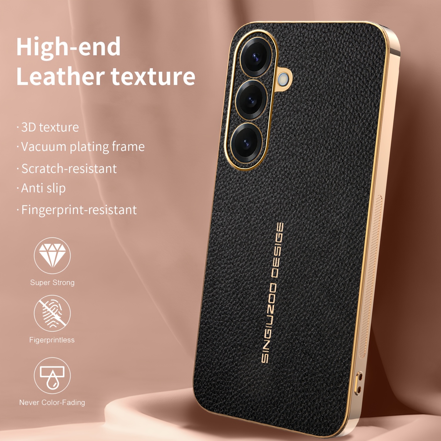 TEMU Phone Case - Electroplated Gold- Case Suitable For S26, S26 Plus, And S26 Ultra, Featuring A Stylish And With A Texture