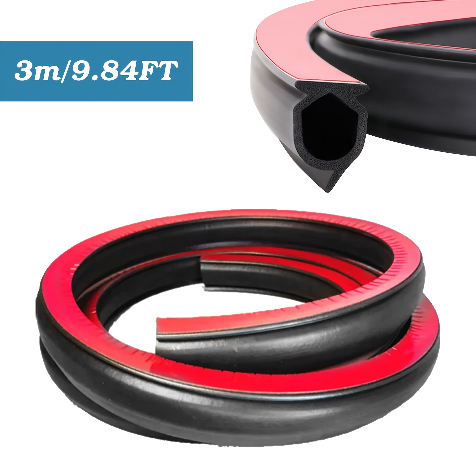 TEMU 2/3/5 Meter Self-adhesive Door Bottom Weather Strip Door Seam Sealing Strip Windproof, Dustproof, Insect-proof, Soundproof, Sealed And
