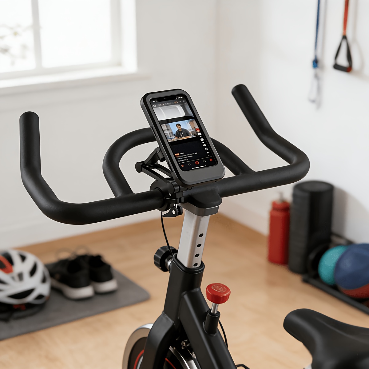 E-shop 1 Fahrrad-Motorrad-Handyhalter, mit Bildschirmschutzabdeckung, ABS-Material, magnetisches Design, ausziehbar, geeignet für Fahrrad-