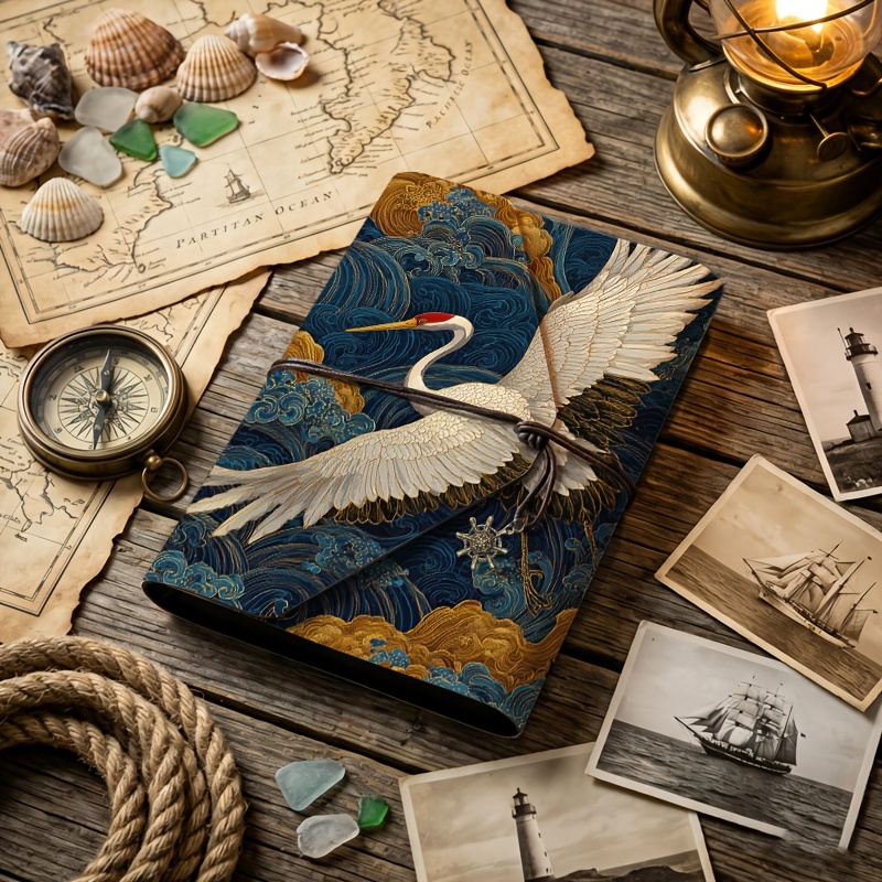 TEMU Red- Crane, , Durable A5 Self-adhesive Photo Album 40 Pages - Pages