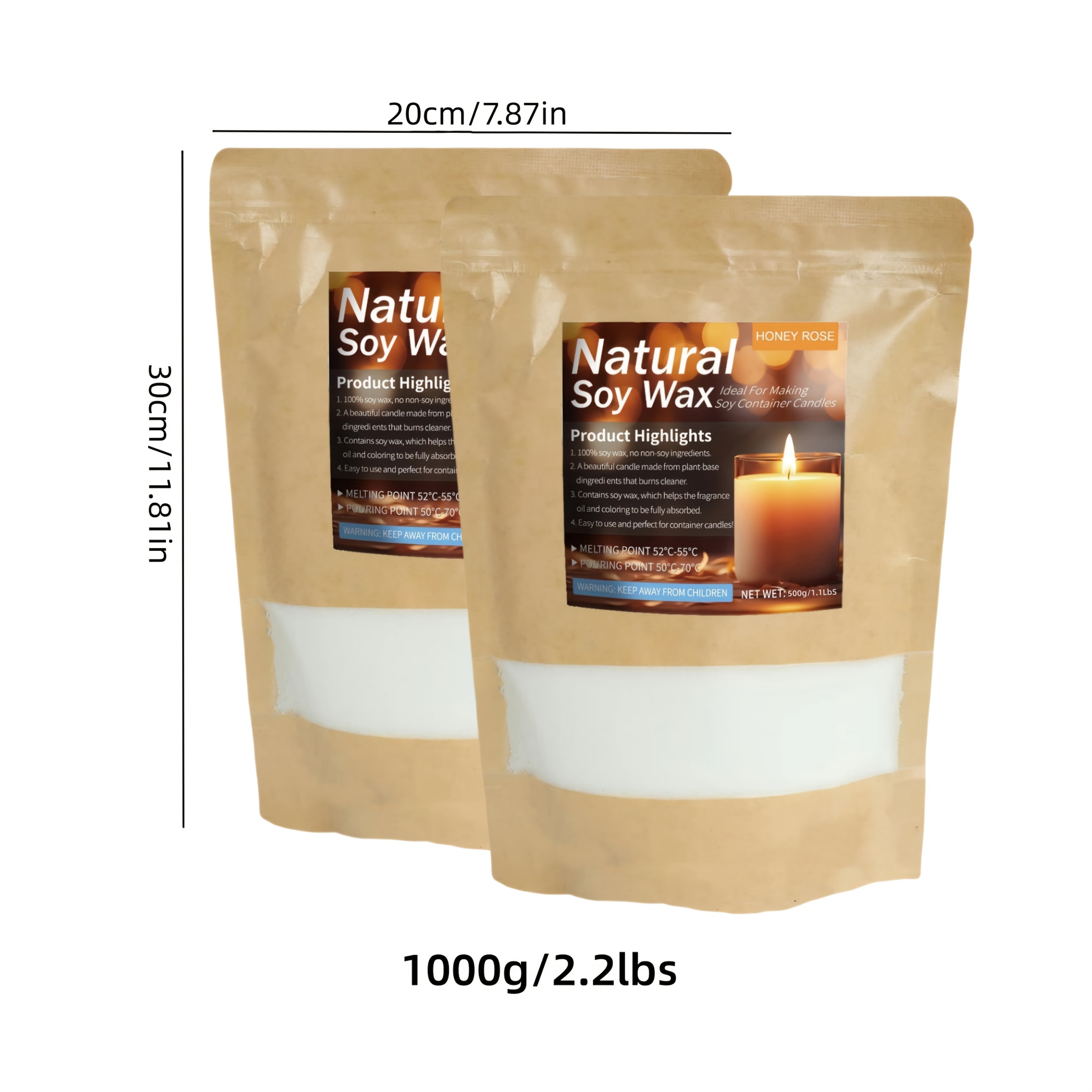Image of 500g/1000g Premium Soy Wax, Candle Wax For Pouring And Candle Making, Soy Wax Flakes