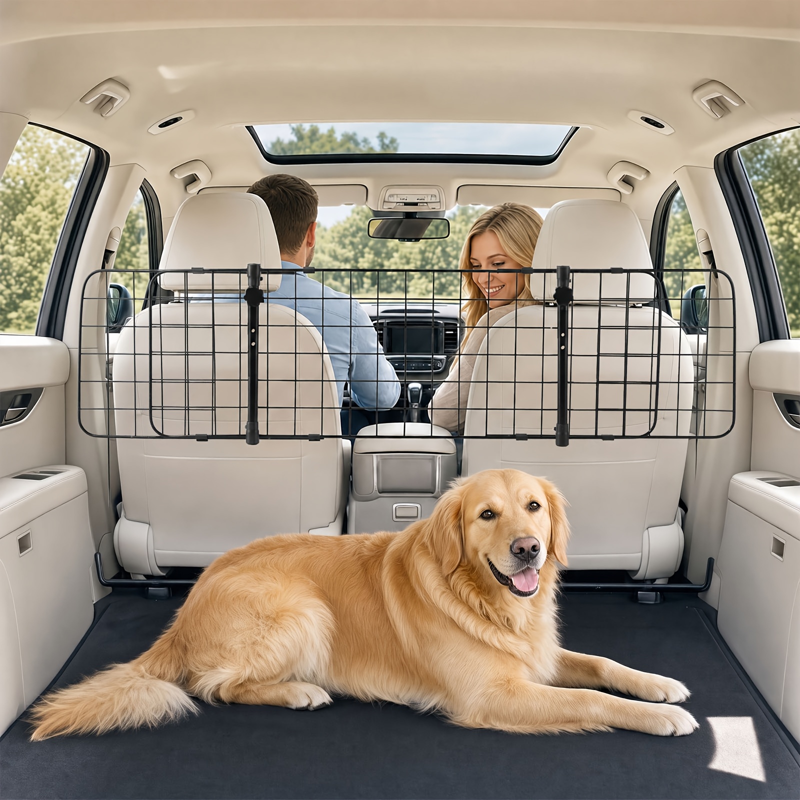 TEMU Barriera per auto regolabile per animali domestici, previene e disturbi degli animali , e antiscivolo, installazione facile, custodia portatile,