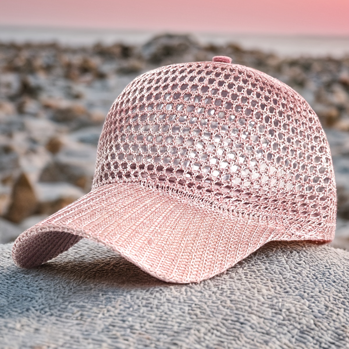 TEMU Spring And Summer Mesh Breathable Baseball , Casual Duckbill Hat, Outdoor Sun Protection Hat For Women, Men's Fishing Net Hat