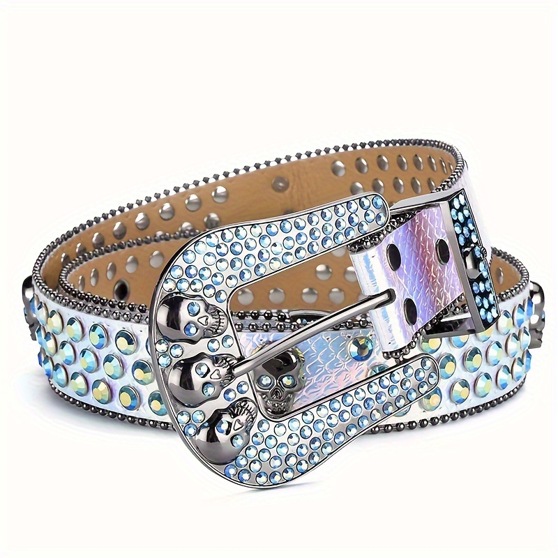 womens punk y2k embellished skull belt - Temu display picture 1
