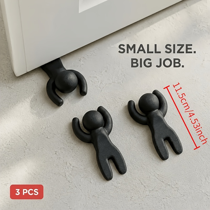 TEMU Set da 3 pezzi di fermaporta a forma di mini figura divertente, cuneo per porta originale, per camere da letto, e case