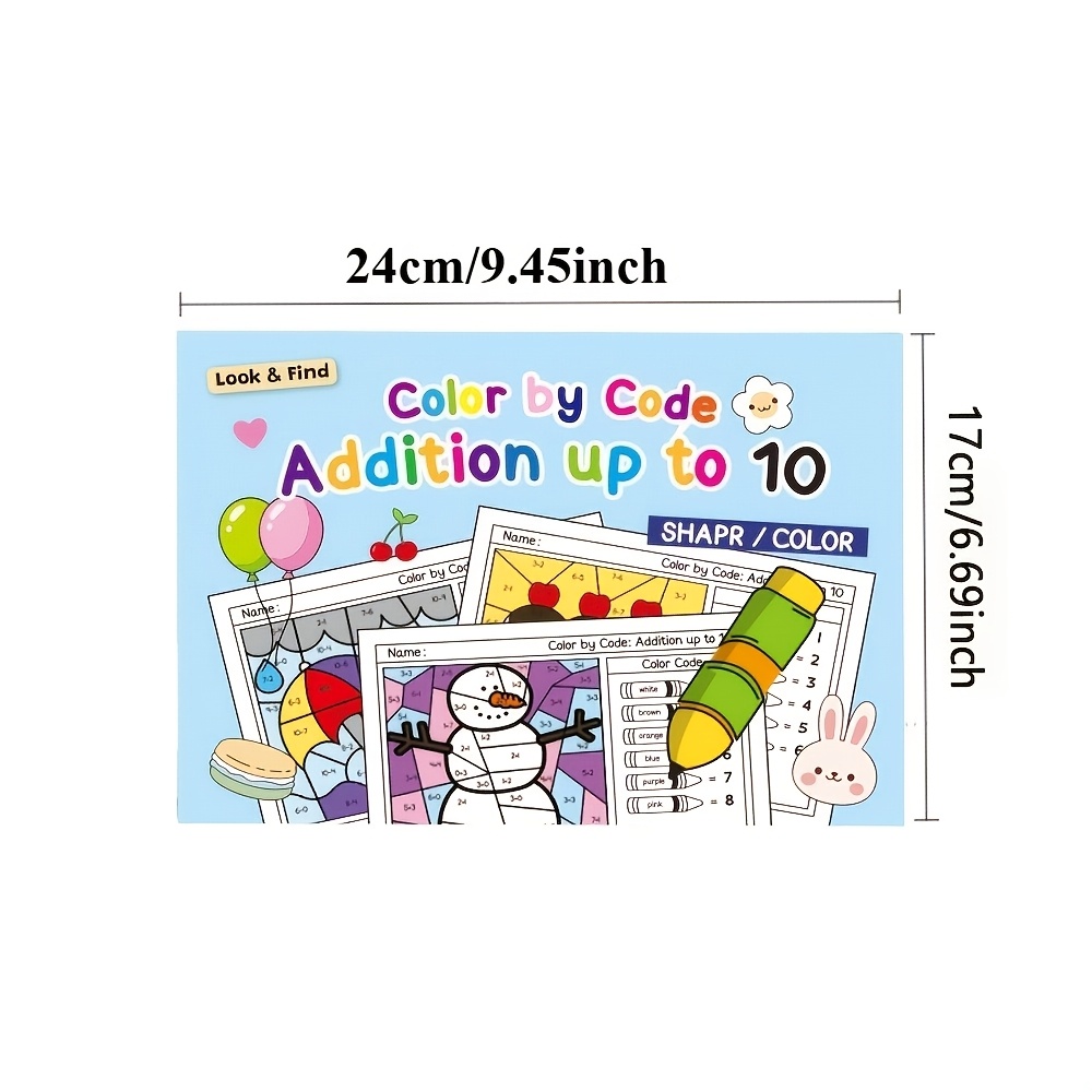 Interactive Treasure Hunt Coloring Book For Kids, Fun Math Addition Subtraction Coloring Book, Hidden Pattern Book, Learning Supplies, Ideal Christmas & Back To School Gift