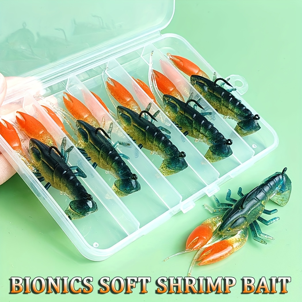 3pcs soft fishing lures: shrimp & crawfish baits with sharp hooks for ,  trout, catfish, salmon - freshwater & saltwater compatible | Shop Now For  Limited-time Deals | Temu
