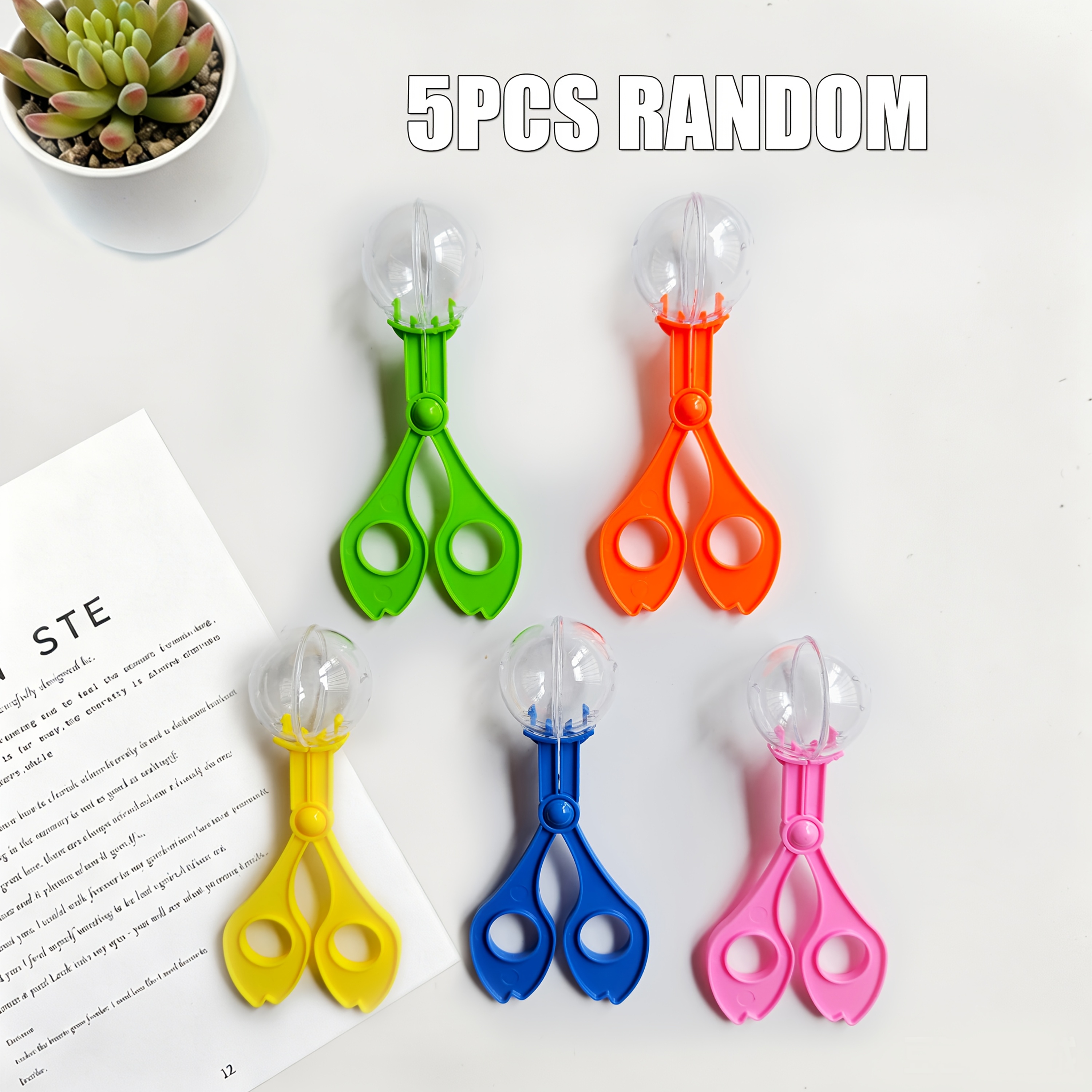 TEMU Cadeau pour Elle/Lui Lot de 5 pièges à insectes, pelles pratiques, attrape-insectes, ciseaux à insectes, jouets d'extérieur pour enfants, pinces
