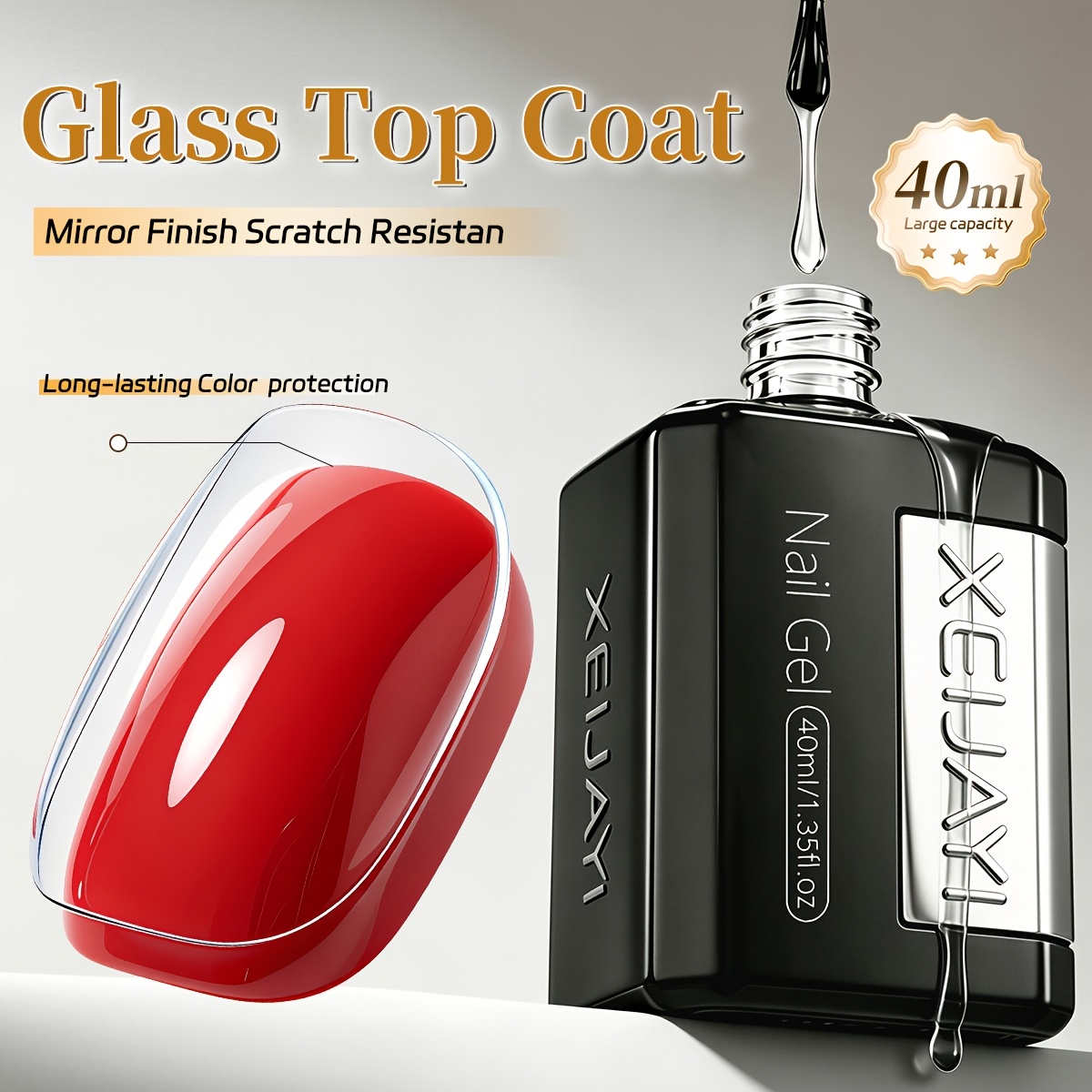 Image of 1pc 40ml Xeijayi Functional Nail Gel - Glass For Bright & Durable Manicure