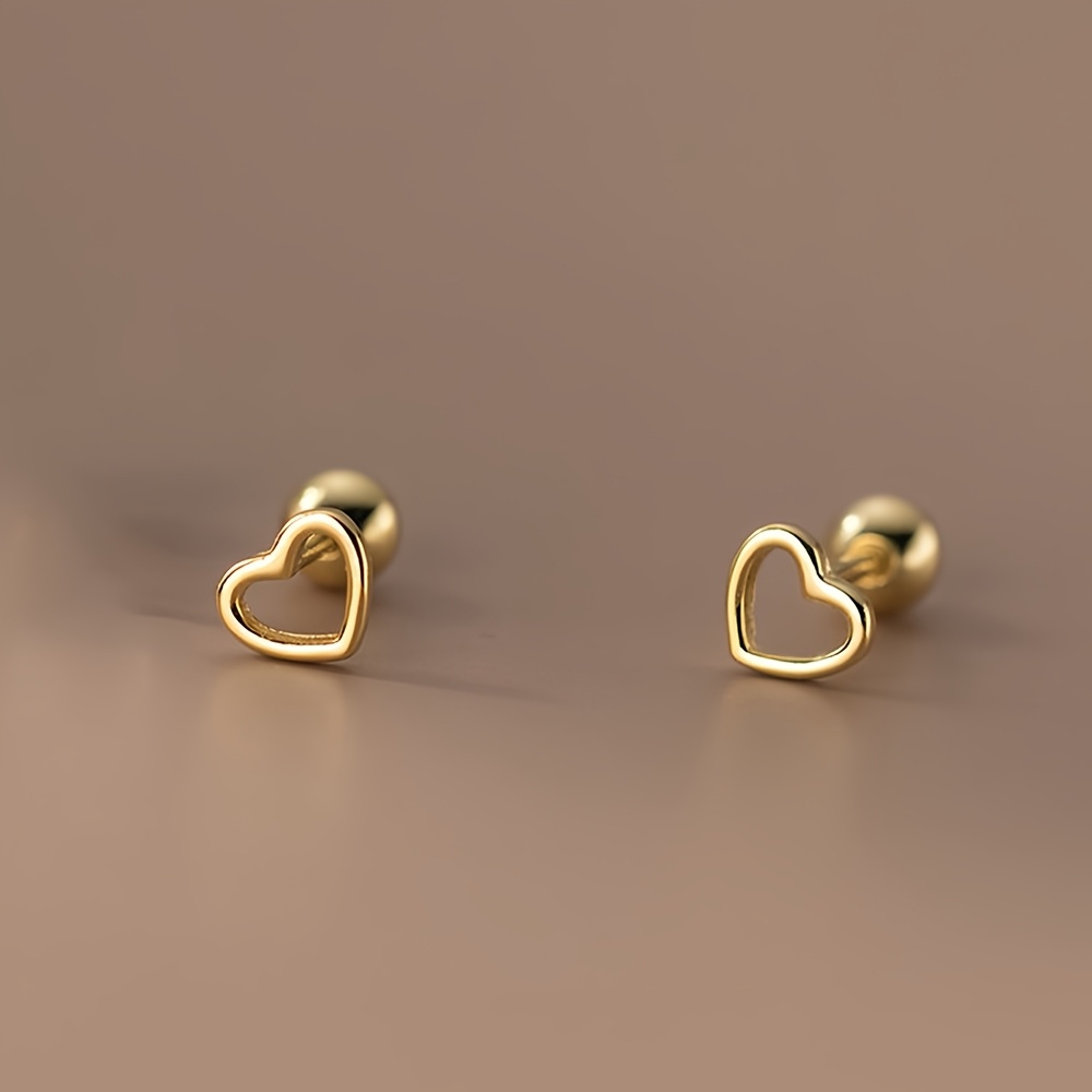 TEMU Hypoallergenic Stainless Steel -shaped Stud Earrings, Anti-fade, Comfortable And Versatile, Simple And Elegant, High-quality Fashionable Women's