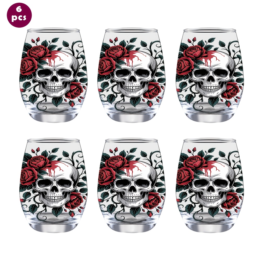 TEMU 6pcs/12oz/350ml/stemless Wine Glasses,champagne And Whisky Glass,party Cups For Indoor Outdoor Perfect For Home Office Bar Weddings And Toasts,