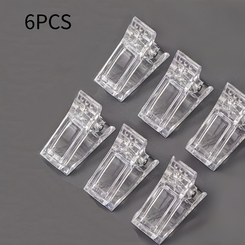 E-shop 6 Stück Poly Gel Fingernagelverlängerung LED Builder Klemmen, Maniküre Nagelkunst Werkzeug Nagelspitzen Clip, für Schnelles Bauen Poly Gel