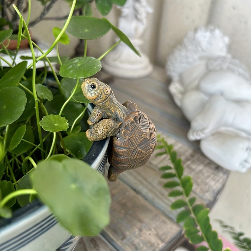 

Rustic Resin Turtle Statue, Easter Wall Mount Garden Decor, Animal-themed Pot For Balcony, Patio & Lawn - 1pc Decorative Outdoor Hanging Figure, No Battery Required