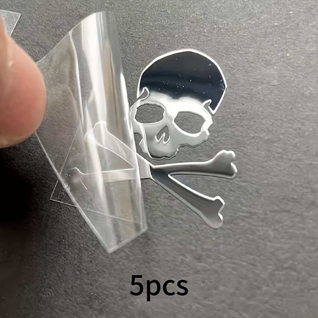 TEMU ミスなスカル ゴールュエリー テッカー 5枚セット / なプラスチックアクセサリー / スマホ・モバイルバッテリー・パソコン用 / 装飾ステッカー