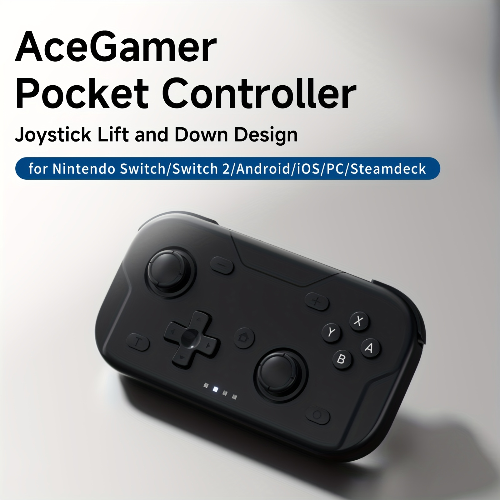 TEMU Acegamer Wireless Switch/for /for Mobile/for Ios/for Pc/for /for Tablet, 1000hz Rate, Bluetooth Controller With Lift-stick/6-axis Gyroscope/turbo/vibration