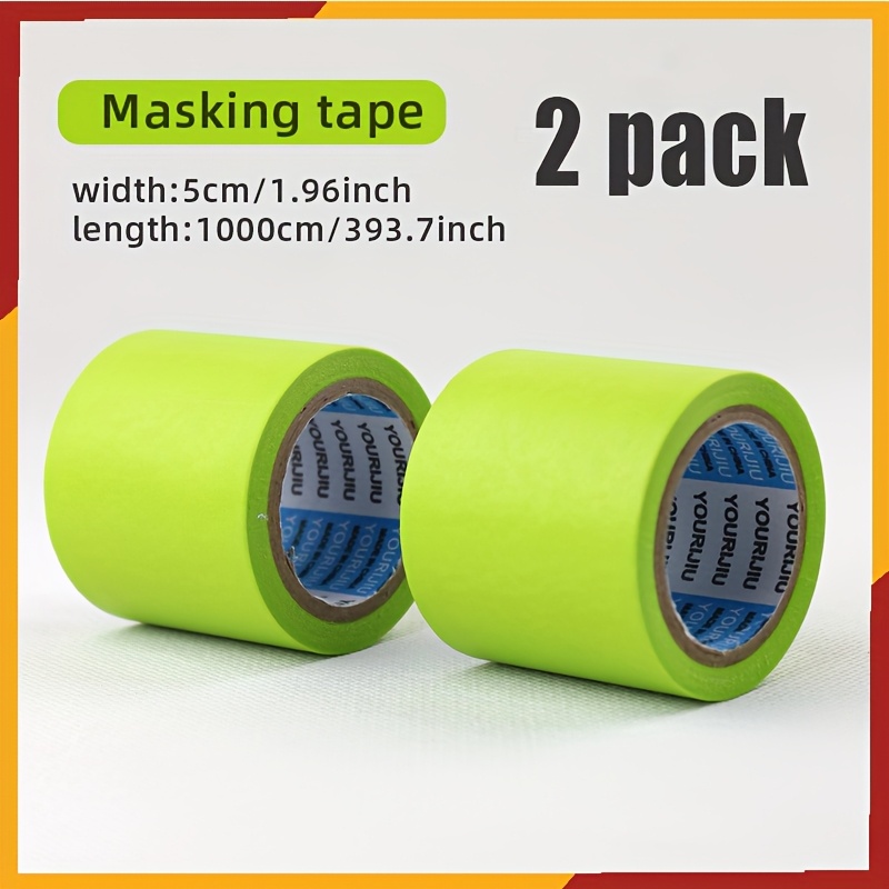 TEMU Large Size Green Washi Paper Spray Paint Protection Tape 1.96inch/5cm High Painter's Tape - Waterproof, Heat Resistant, No Residue, Suitable For