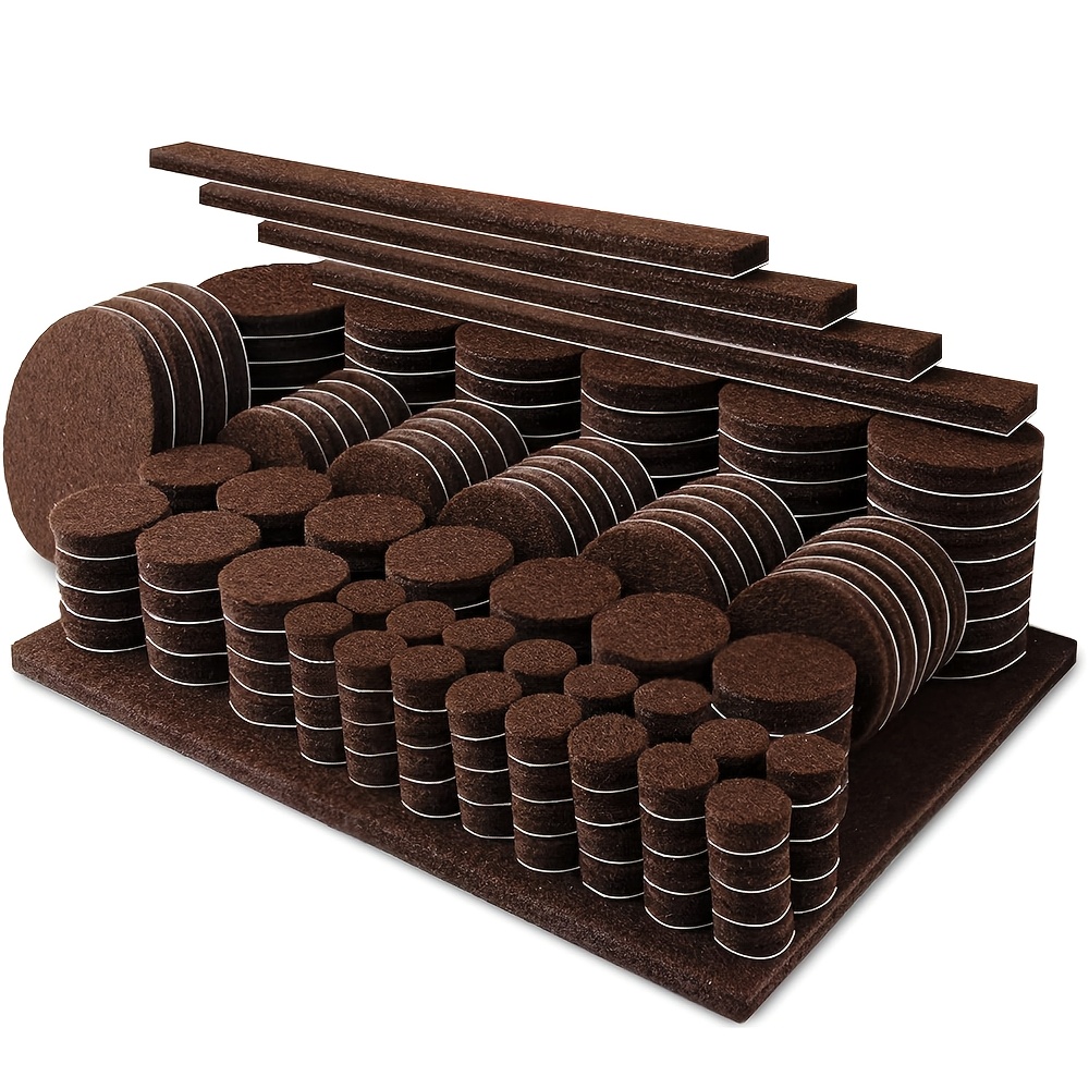 

240pcs Furniture Felt Pad Set With Different Sizes, Used For Hardwood Floor Protectors, Anti-slip Chair Leg Pads, And Sizes Of Self-adhesive Rubber Chair Feet