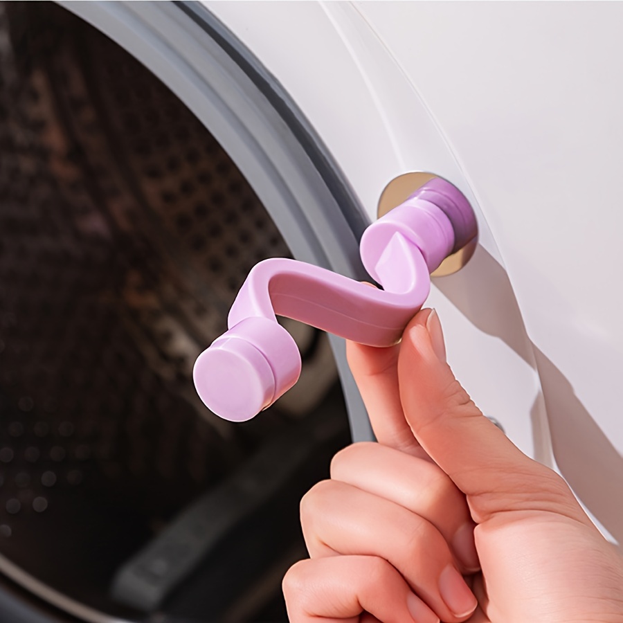 

1pc Washing Machine , Purple And Pink Plastic Ventilation Anti-mold Odor-proof, Safety Anti-pinch Magnetic Door Lock Latch, With Magnetic Attachment, For Drum Washer