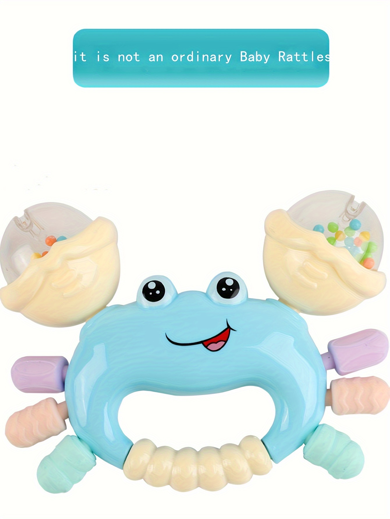 1pc Baby Crab Rattle Toy - ABS Material, Handheld Crab Shaped Teether for Infants, Early Education Grip & Smart Toy for Newborn Boys and Girls, Random Color