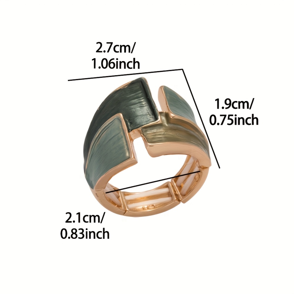 1 Zinc Alloy Ring Vintage Geometric Enamel Rings for Women for French Events
