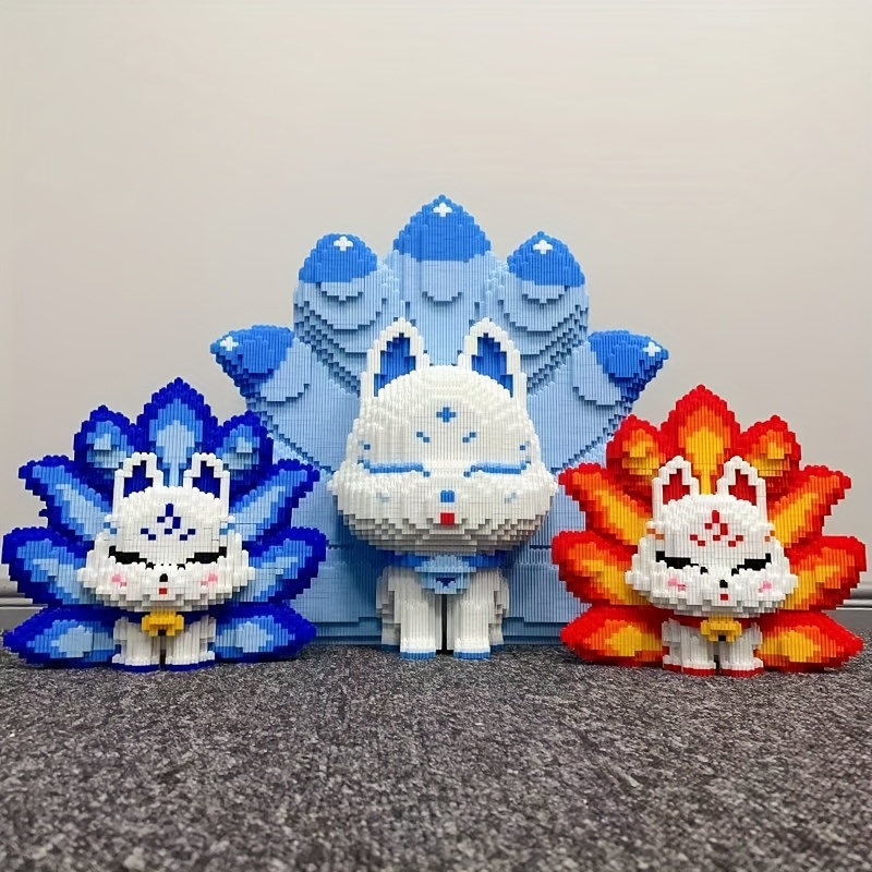 9-Tailed Fox Building Blocks Set for Adults - DIY Animal Model Kit
