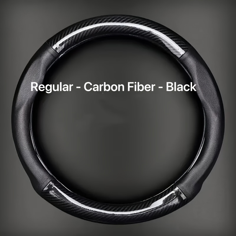 

Pu Leather Steering Wheel Cover With Inner Circle - Ultra-thin, Anti-slip, Carbon Fiber Design, Universal Fit, - Breathable & Durable Vehicle Wheel Protector