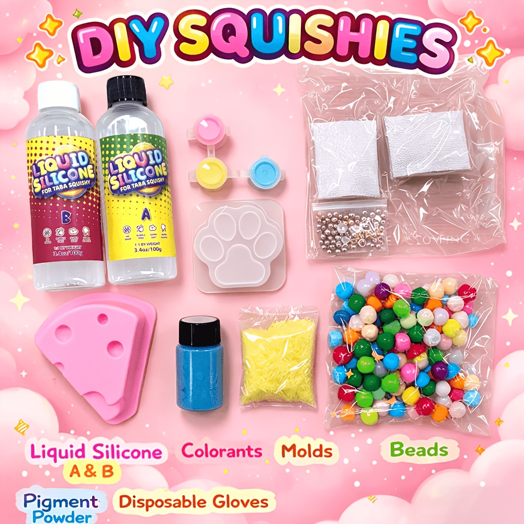 TEMU Taba Creation Set 500g/200g - Make Your Own Super Soft Squishies With 1:1 Ab Liquid Silicone Rubber, Comes With Instructions, Gift