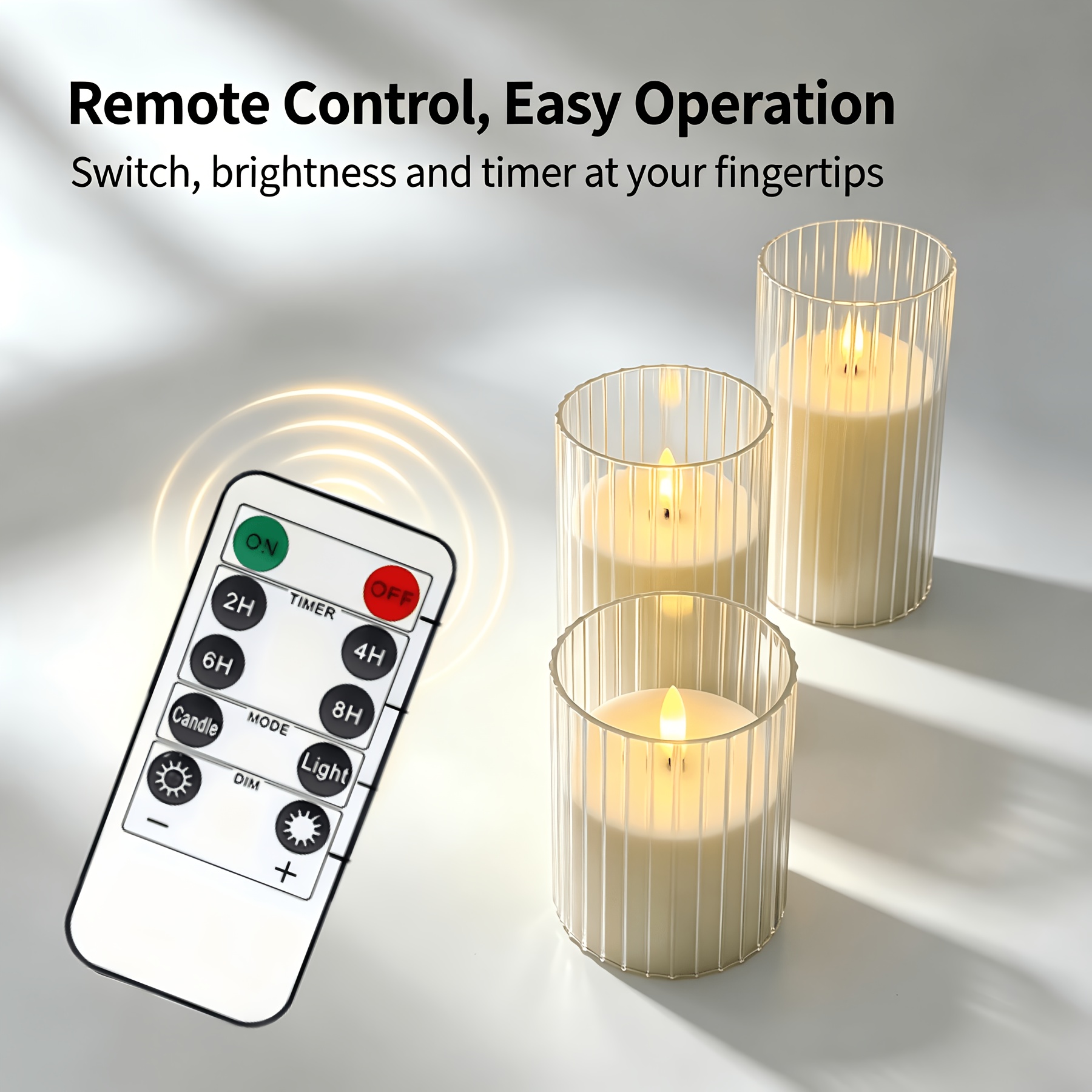 LED Flameless Candle, Acrylic Material, Battery Operated