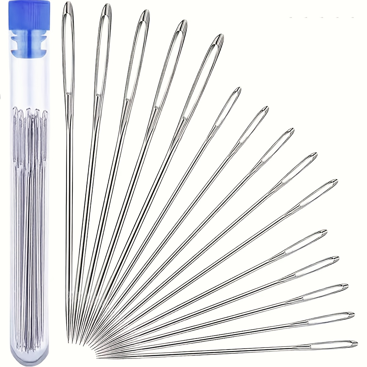 

A Set Of 15 Large-eye Sewing Needles, Suitable For Home Use, Hand Sewing, Quilting For The Elderly, With Large Holes For Easy Threading, Suitable For Fine Embroidery And -stitching.