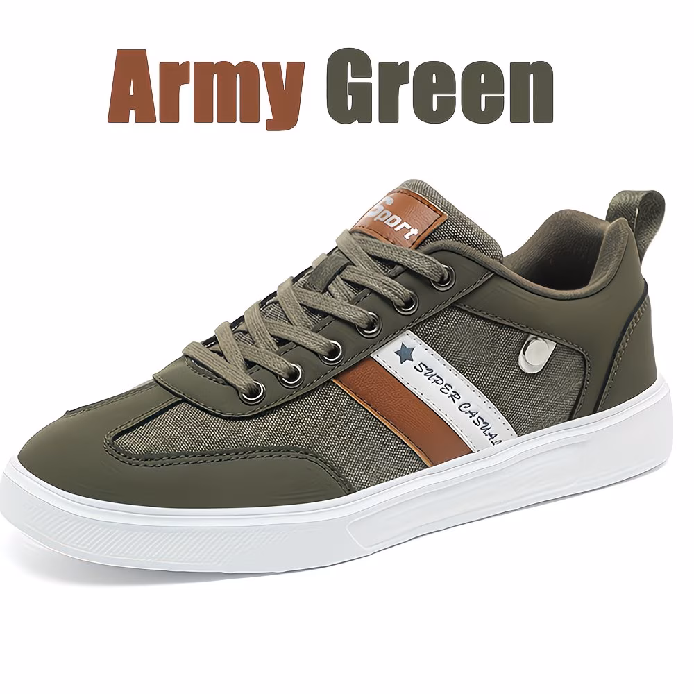 chaussures es r tro pour hommes respirantes semelle confortable chaussures de skate style avec en pu toile lacets es toutes arm e verte cn39 eu39 10