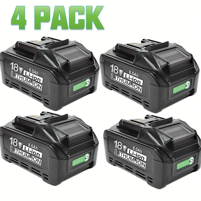 TEMU 4-pack 8.0ah Battery Replacement For Ma-kita 18v Lithium-ion Battery Compatible With 18 Volt Bl1860b Bl1850b Bl1840b Bl1830b Bl1815b Batteries
