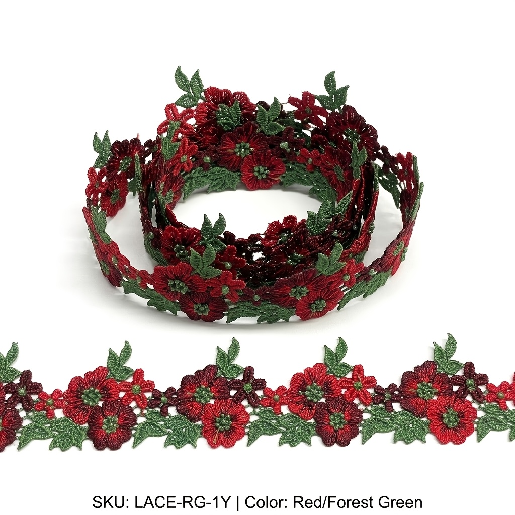 TEMU Of Vintage Floral Scalloped Lace Trim, 2 Inches Wide, Venise Guipure Flower Lace Ribbon Suitable For Sewing, Wedding Dress Embellishments,