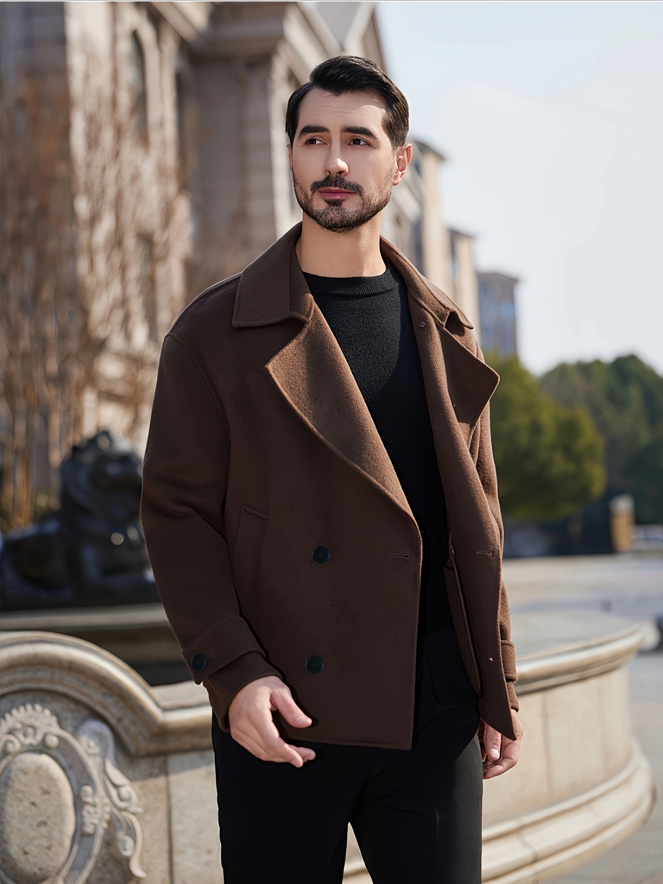mens vintage fashion double breasted coat men's - Temu United Arab