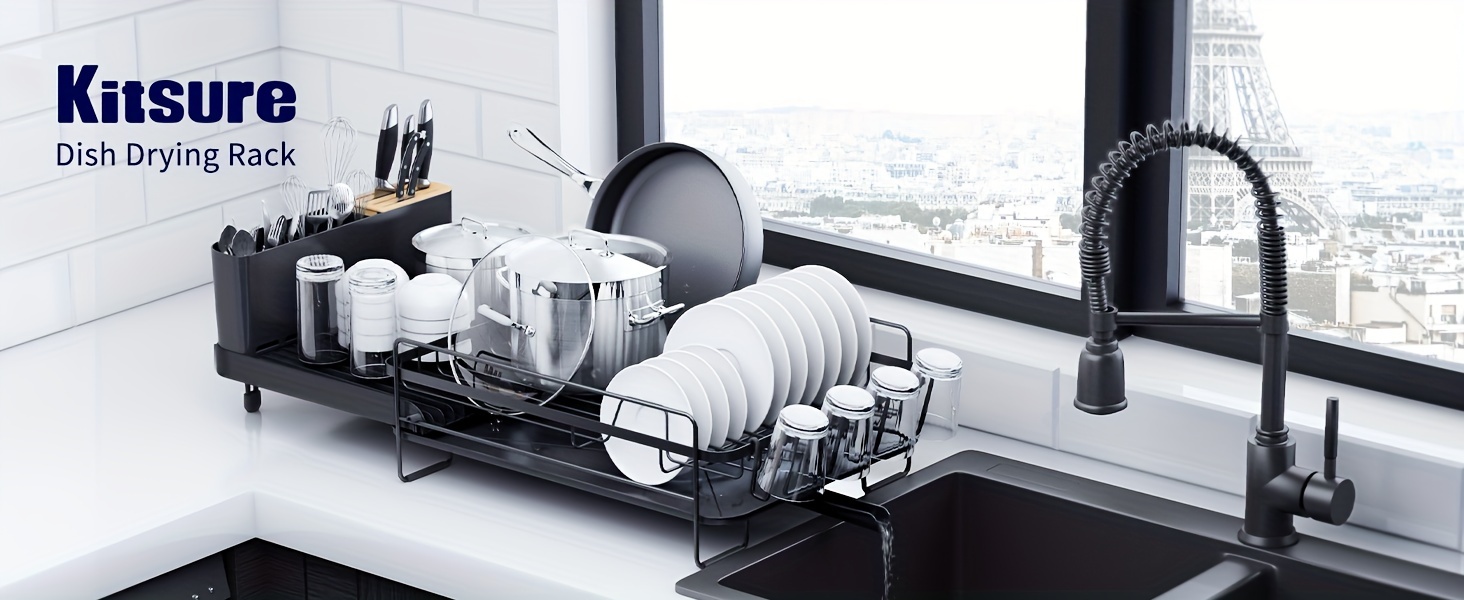 extendable dish drying rack with cutlery holders multifunctional dish rack and   set anti rust large dish drying rack versatile drying dish rack for all kitchenware Product details 0