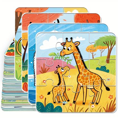36pcs kids puzzles box with parent child matching pictures early learning travel toy suitable for kindergarten holiday gift christmas back to school