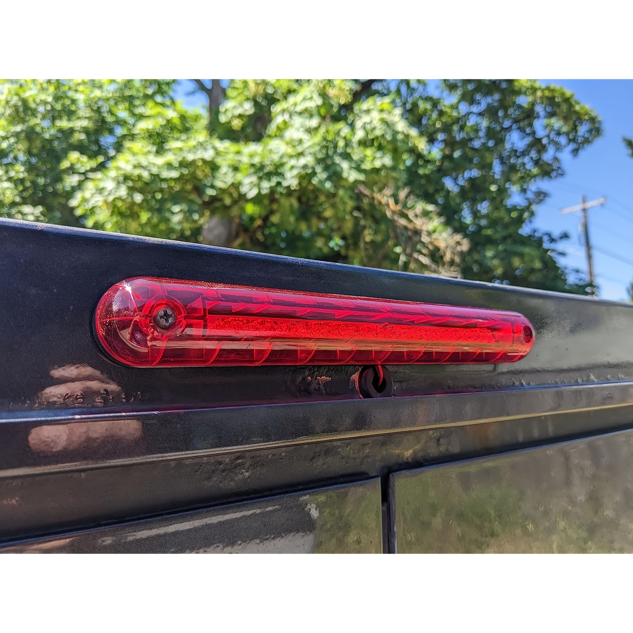 TEMU Universal Led Third Brake Light, Stop Lamp With Red Lens, Center Warning Signal Light For Trucks Pickups Van Trailer Suv, 12v Rear Brake Bar,