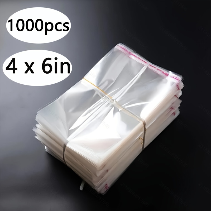 

1000pcs, Self-adhesive Transparent Cellophane Gift Bags, Opp Gift Bags For Jewelry, Hair Clips, Stationery Storage Bag, Self-sealing Bag, Packaging Bag, Shop Supplies