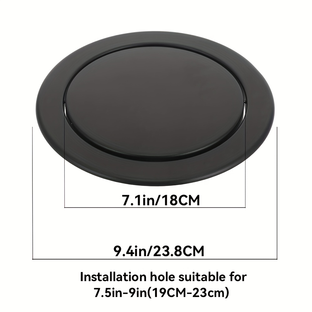 TEMU Trash Can Lid Replacement Round Stainless Steel Swing Flap Garbage Bin Lid Embedded Countertop Kitchen Trash Grommet Chute Cover For Office Home