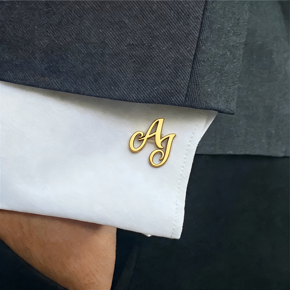 Custom Initial Cufflinks Personalized with 2 Letters, Minimalist Design