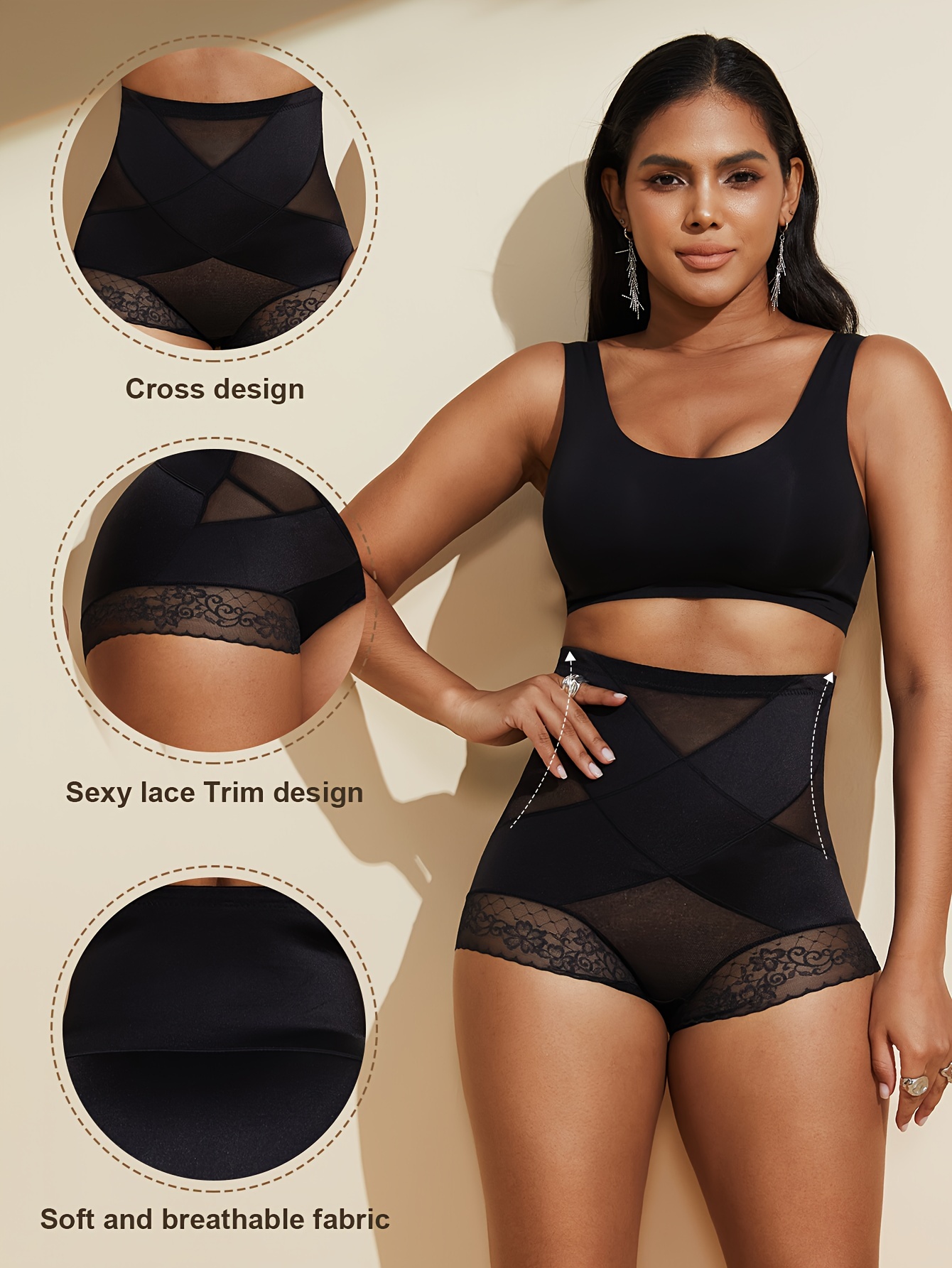 Seamless Solid Body Shaper Set Strapless Slimming Top High - Temu