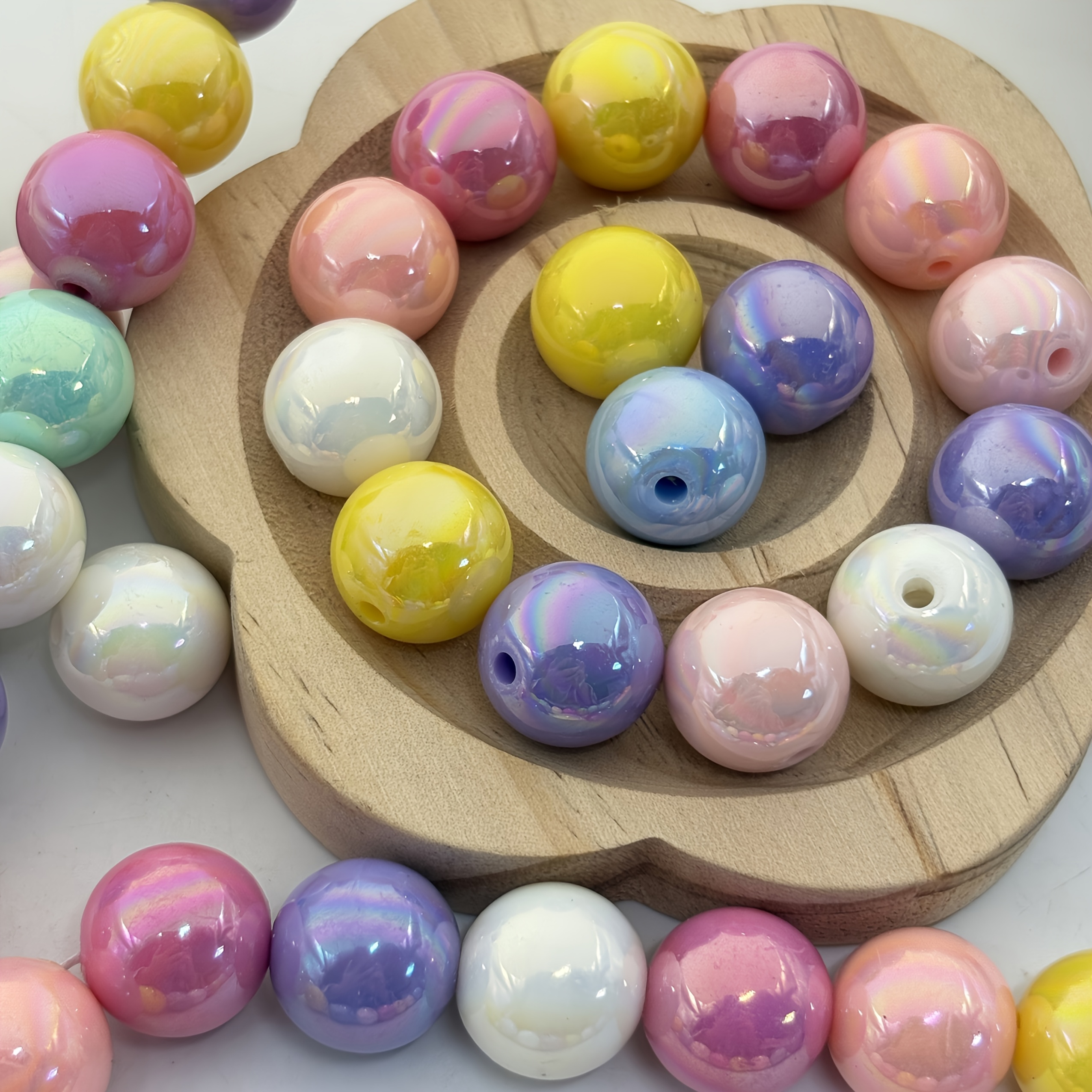 TEMU 16mm Mixed Colors, 13/26pcs. And Round Beads. Very Suitable For Making Bracelets, Necklaces, Earrings, And Other Additions, With Exquisite And