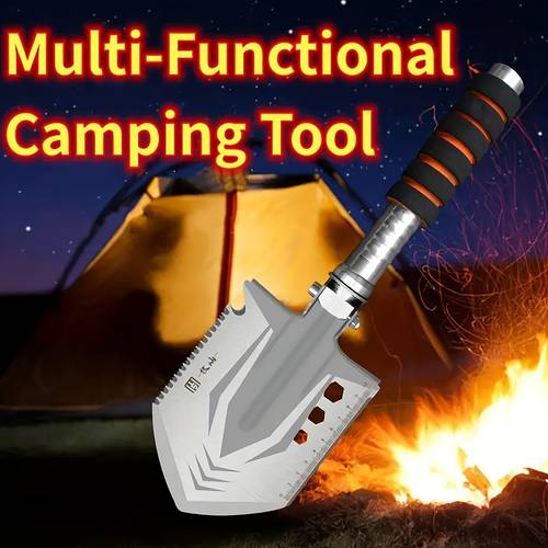 stainless steel small folding survival tool portable lightweight outdoor survival foldable mini shovel entrenching tool camping hiking digging backpacking car emergency