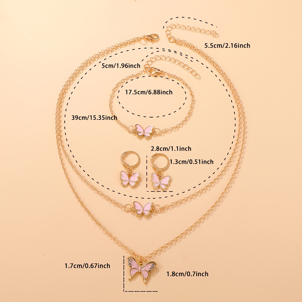 4pcs Bohemian Double layered Butterfly Set for Women