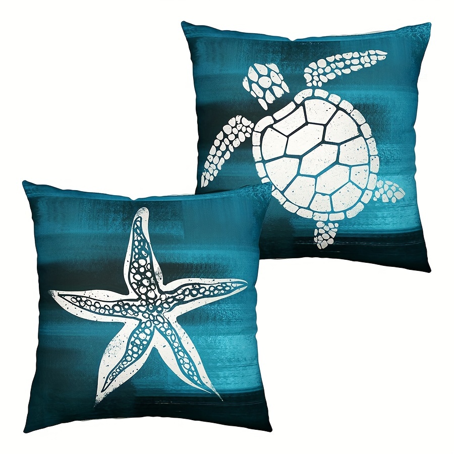 

2- , & Starfish , Zippered For And Decor, , Multiple Types - 16x16, 18x18,