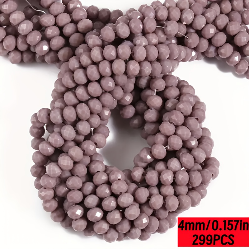 TEMU 299pcs Purple Artificial Crystal Beads, 4-8mm Spacer Beads For Bracelets, Necklaces, And Other Jewelry, Bead Making, Handmade Craft Decorative