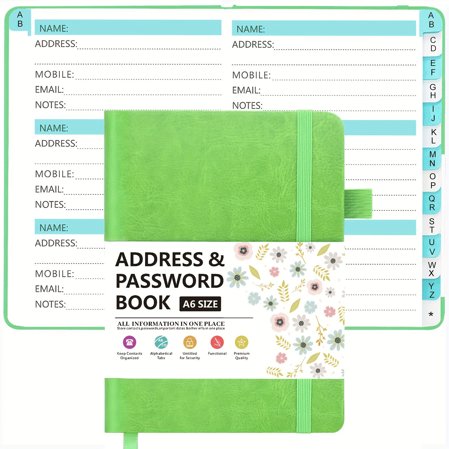 1pc Agenda Indirizzi A6 Libro Indirizzi E Password Etichette - Temu Italy