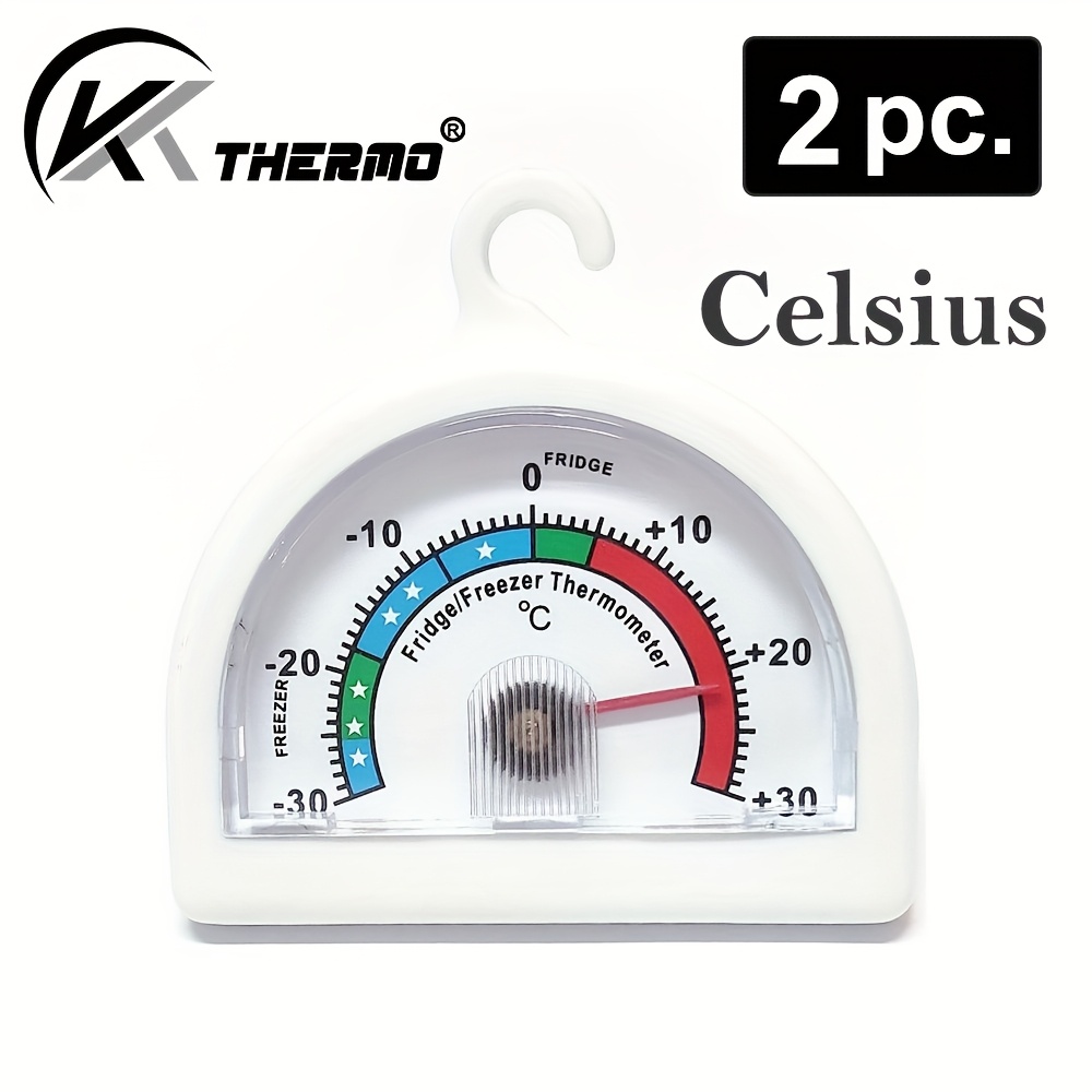 Image of Set Of 2 Fridge Thermometers And , Ideal For Monitoring Freezer Temperatures, Featuring An Internal Display, Compact Dial Design, And No Batteries Needed