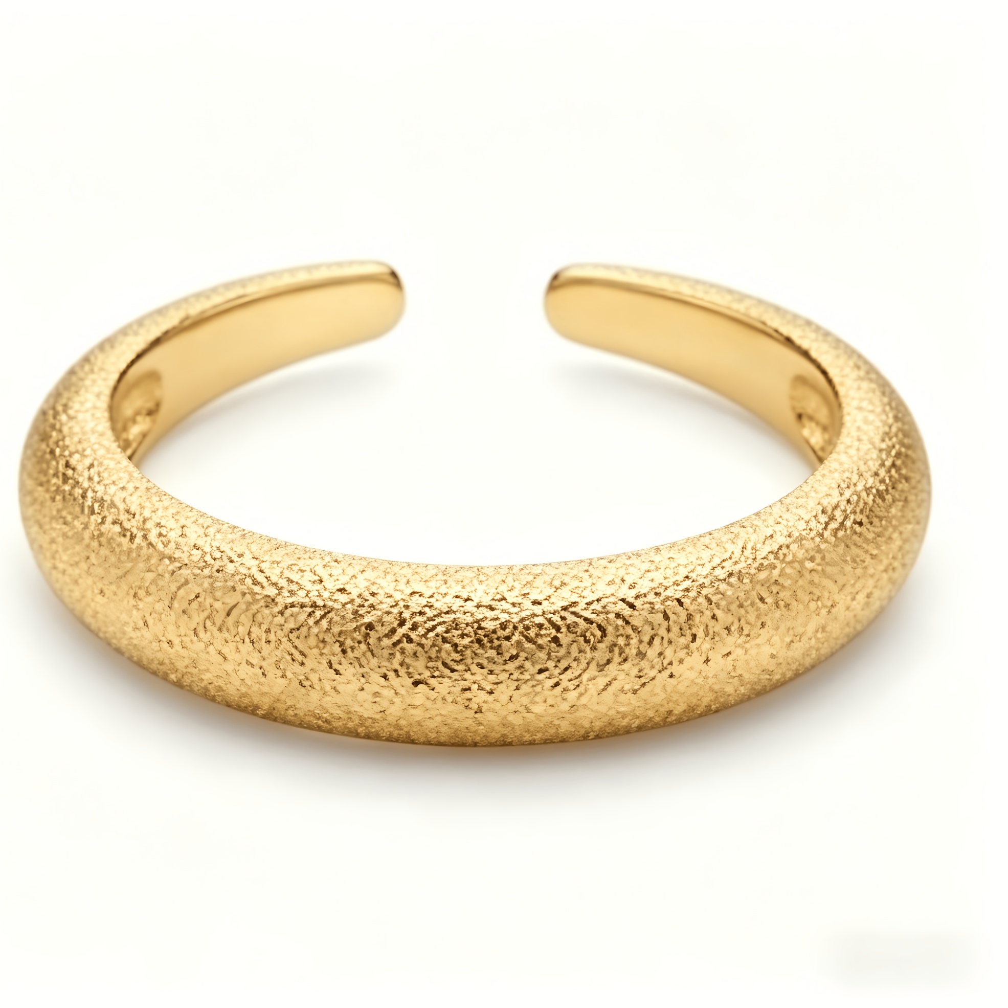 Women's 14K Golden Plated Sandblasted Adjustable Ring