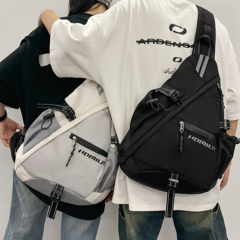 [Large Capacity Sling Bag Outdoor] Casual Nylon Sling Bag - Large Capacity, Adjustable Strap, Perfect for Outdoor Adventures & School