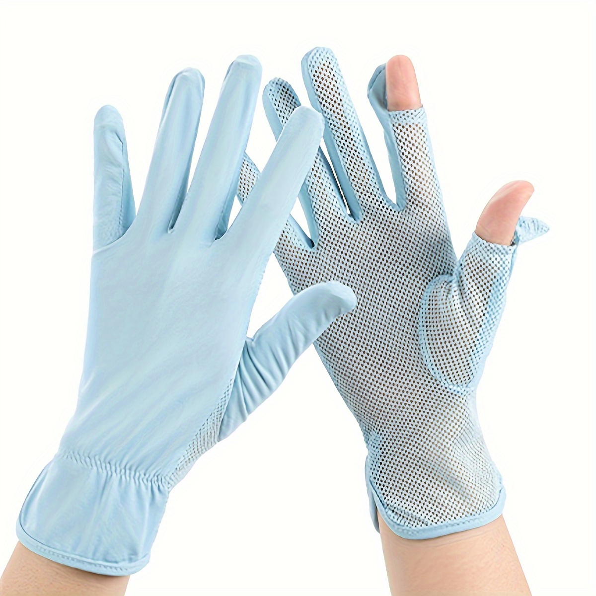 Solid Color Thin Breathable Gloves Elastic Uv Protection - Temu United  Kingdom
